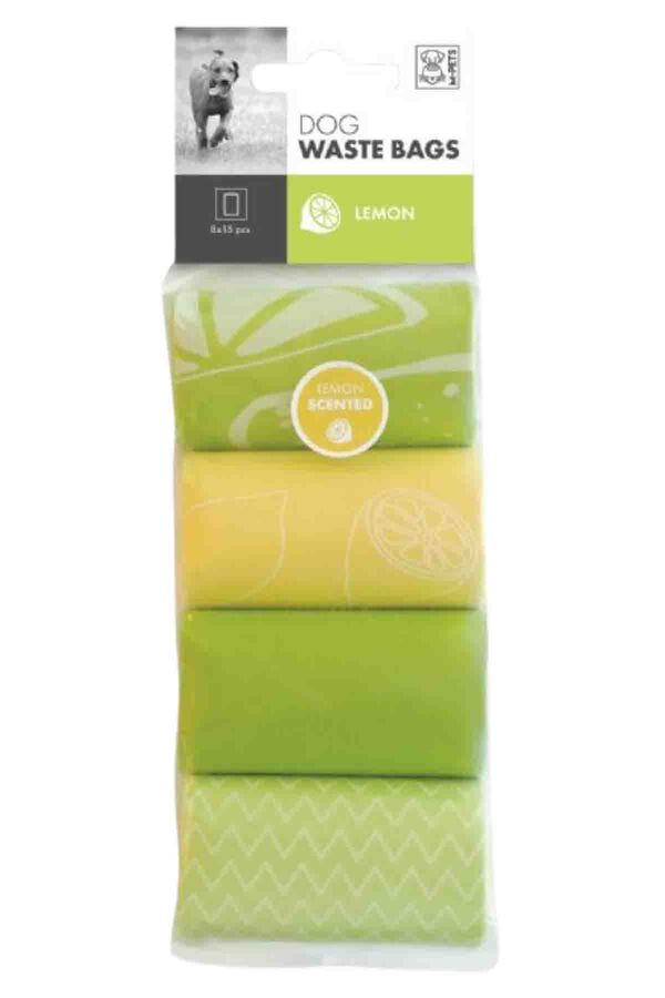 M-Pets Limon Kokulu Dışkı Toplama Poşeti 15 Yaprak 8li Paket