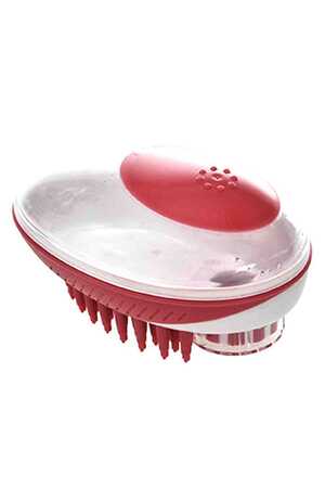 M-PETS - M-Pets Rubeaz Şampuan Hazneli Yıkama ve Masaj Fırçası Kırmızı
