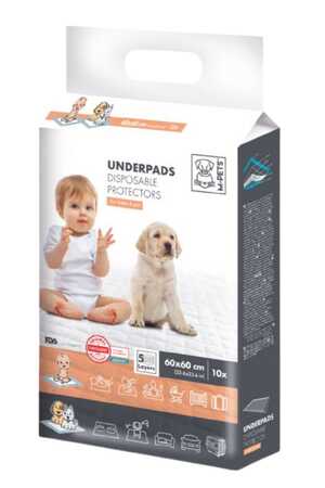 M-Pets Underpads Köpek Çiş Eğitim Pedi 60x60cm 10pcs - Thumbnail