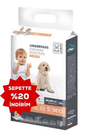 M-Pets Underpads Köpek Çiş Eğitim Pedi 60x60cm 10pcs - Thumbnail