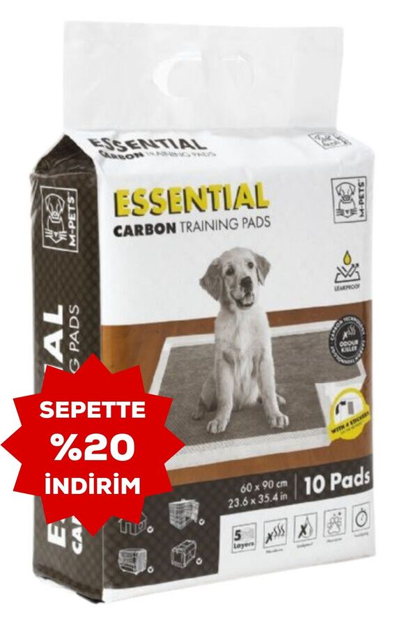 M-Pets Essential Karbonlu Yapışkanlı Çiş Pedi 60x90cm 10lu