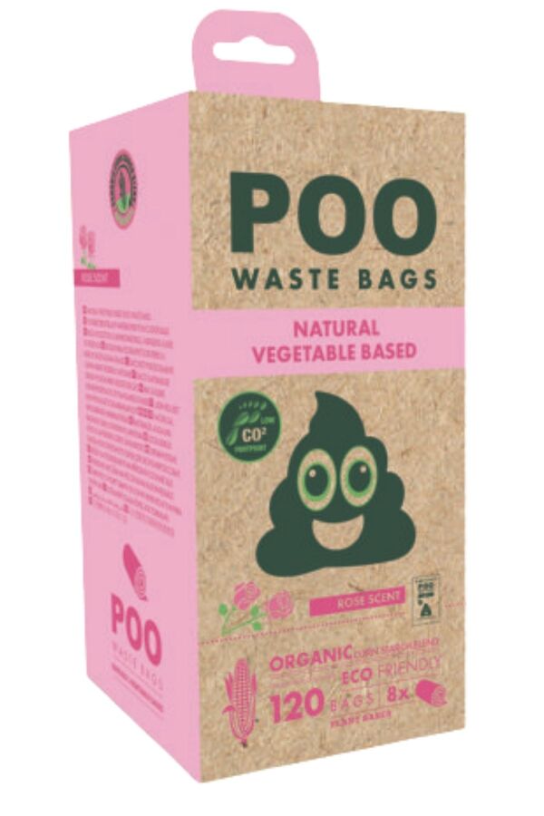 M-Pets Poo Dışkı Poşeti 15 Yaprak Gül Kokulu 8li Paket