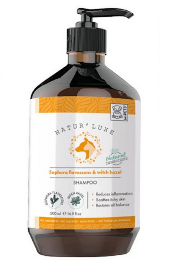 M-PETS Sophora Flavescens ve Cadı Fındığı Yağlı Köpek Şampuanı 500ml