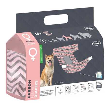 M-PETS - M-Pets Aktif Karbonlu Diapers Dişi Köpekler İçin Külot (L) 15li