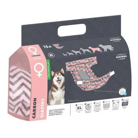 M-PETS - M-Pets Aktif Karbonlu Diapers Dişi Köpekler İçin Külot (XL) 15li