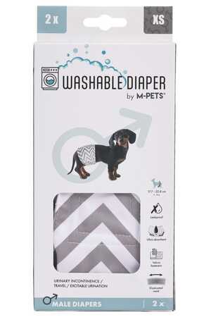 M-PETS - M-Pets Erkek Köpekler İçin Yıkanabilir Külot 2li (XS)