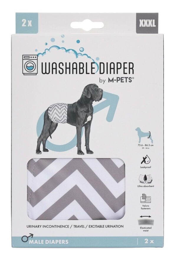 M-Pets Erkek Köpekler İçin Yıkanabilir Külot 2li (XXXL)