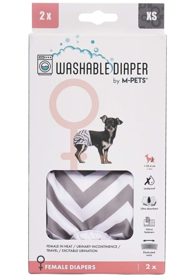 M-Pets Dişi Köpekler İçin Yıkanabilir Külot 2li (XS)