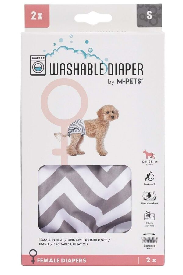 M-Pets Dişi Köpekler İçin Yıkanabilir Külot 2li (S)
