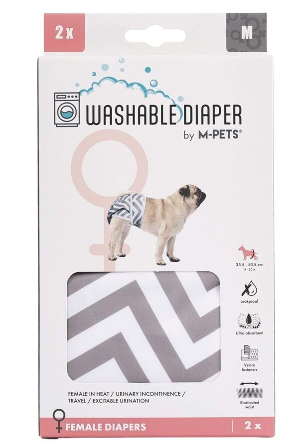 M-Pets Dişi Köpekler İçin Yıkanabilir Külot 2li (M)