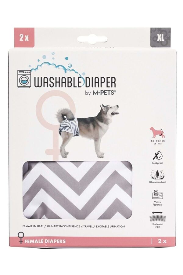 M-Pets Dişi Köpekler İçin Yıkanabilir Külot 2li (XL)