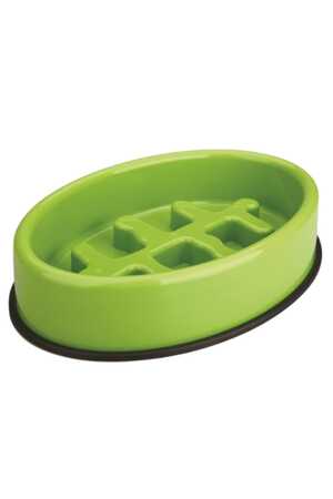 M-PETS - M-Pets Fishbone Yavaş Yeme Mama Kabı 1200ml Yeşil