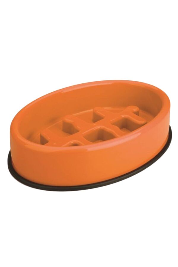 M-Pets Fishbone Yavaş Yeme Mama Kabı 1200ml Turuncu