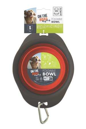 M-PETS - M-Pets On The Road Katlanabilen Mama Kabı (S) 420ml Turuncu/Kahverengi