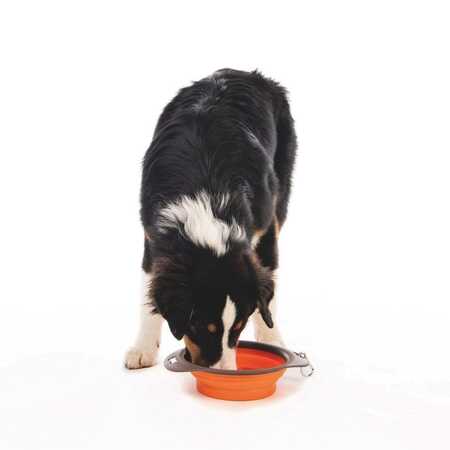 M-Pets On The Road Katlanabilen Mama Kabı (L) 1230ml Turuncu / Kahverengi - Thumbnail (2)