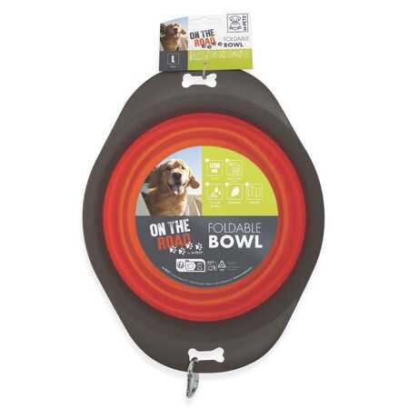 M-PETS - M-Pets On The Road Katlanabilen Mama Kabı (L) 1230ml Turuncu / Kahverengi