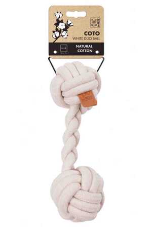 M-PETS - M-Pets Coto White Duo Ball Örgü Oyuncak 28cm M-PETS - M-Pets Coto White Duo Ball Örgü Oyuncak 28cm