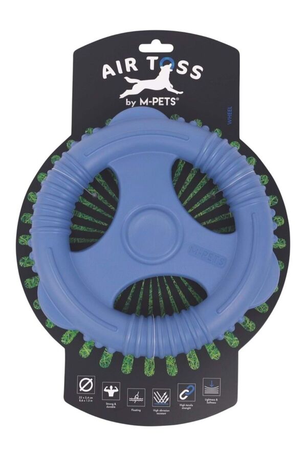 M-Pets Air Toss Whell Dayanıklı Suda Yüzen Köpek Oyuncağı Mavi - 1
