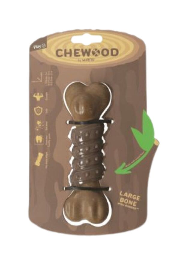 M-Pets Chewood Large Bone With Rubber Köpek Oyuncağı (L)