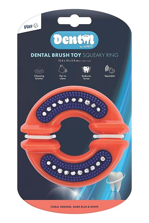 M-Pets Dental Squeaky Ring Diş Fırçalı Köpek Oyuncağı - 1