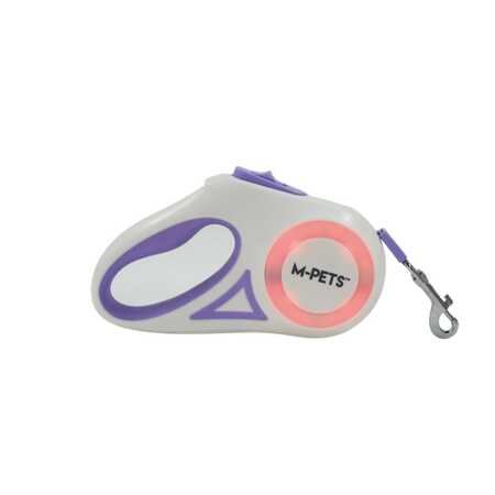 M-Pets Flash Ledli Otomatik Şerit Gezdirme Kayışı 3mt Mor - Thumbnail (1)