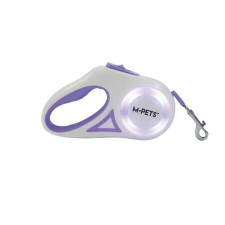 M-Pets Flash Ledli Otomatik Şerit Gezdirme Kayışı 3mt Mor - Thumbnail (2)