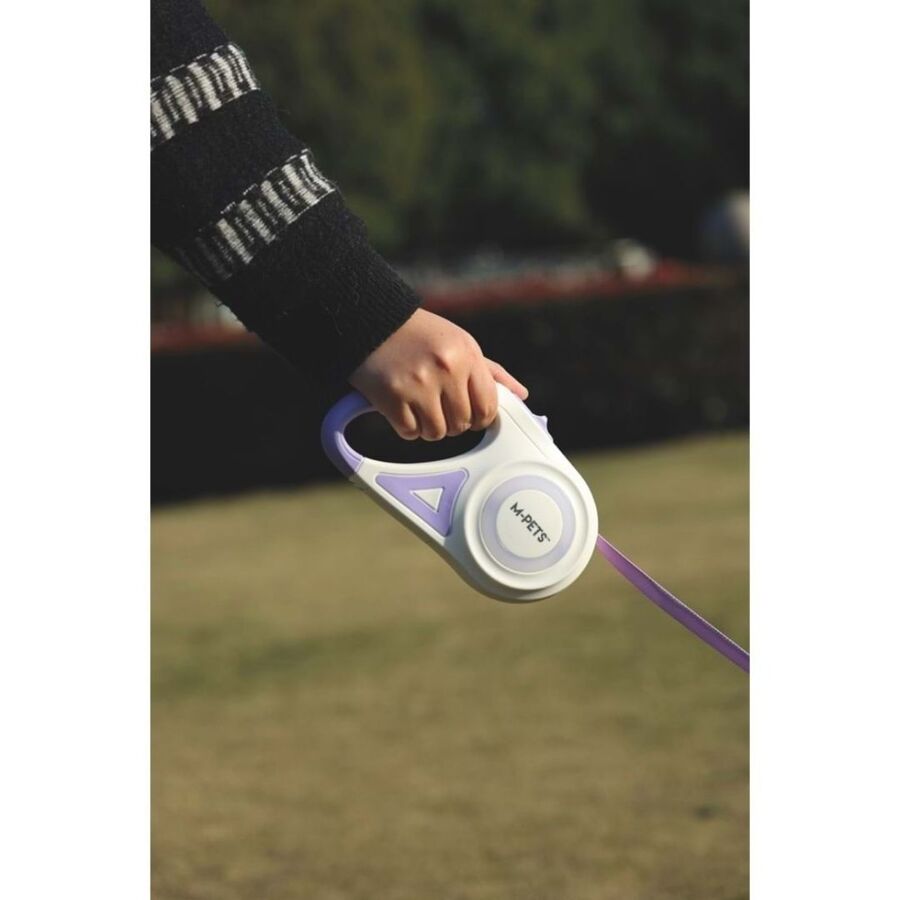 M-Pets Flash Ledli Otomatik Şerit Gezdirme Kayışı 3mt Mor