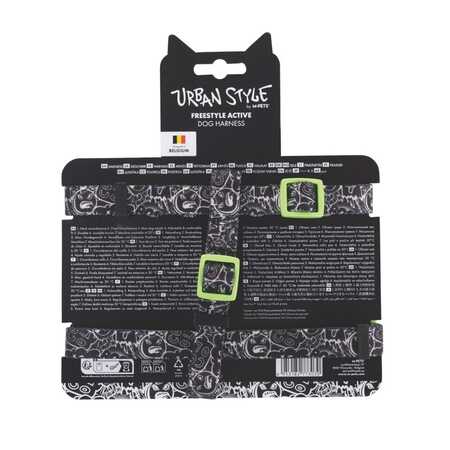 M-Pets Urbanstyle Siyah Beyaz Active Köpek Göğüs Tasması (M) - 5