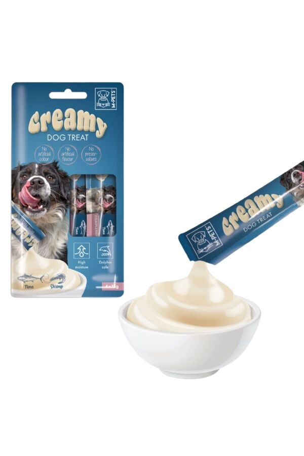 M-Pets Creamy Ton Balıklı ve Karidesli Köpek Ödülü 4x15gr