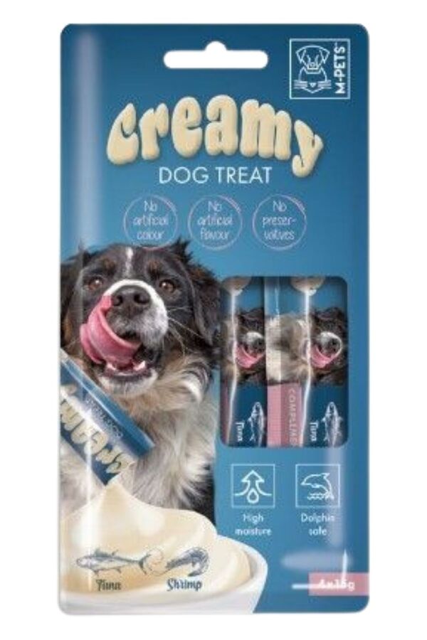M-Pets Creamy Ton Balıklı ve Karidesli Köpek Ödülü 4x15gr