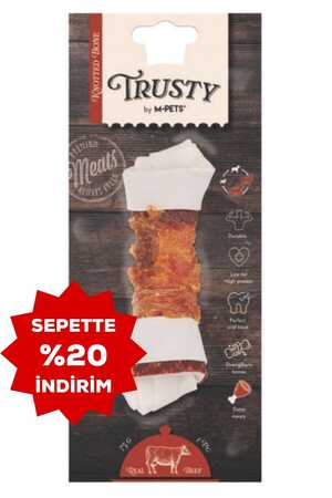 M-Pets Trusty Extra Beef Düğümlü Kemik Köpek Ödül Maması 75gr 15.3cm - Thumbnail