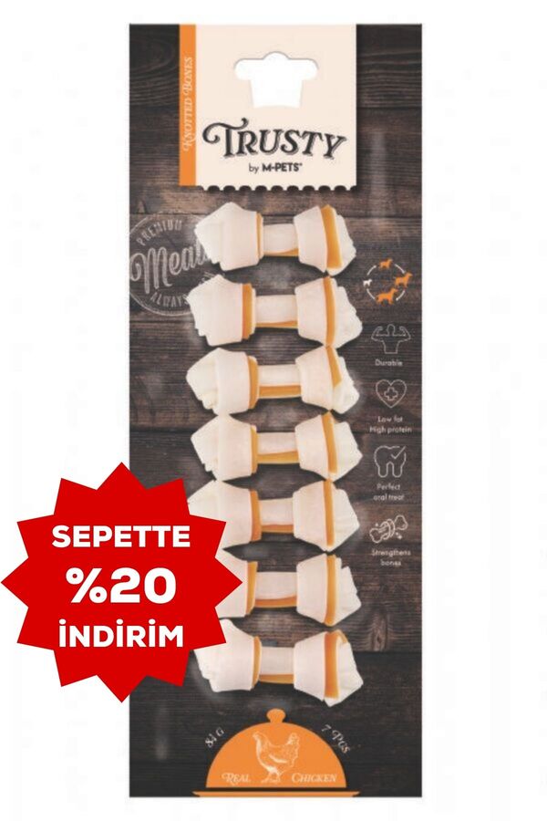 M-Pets Trusty Chicken Düğümlü Kemik Köpek Ödül Maması 7li 84gr 6,4cm