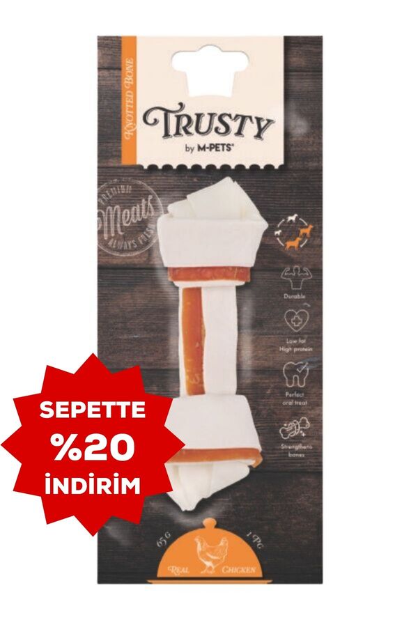 M-Pets Trusty Chicken Düğümlü Kemik Köpek Ödül Maması 15.3cm 65gr