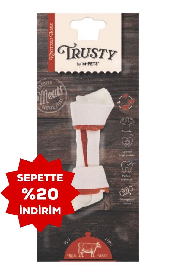 M-Pets Trusty Beef Düğümlü Kemik Köpek Ödül Maması 12.7cm 45gr 