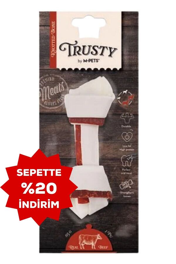 M-Pets Trusty Beef Düğümlü Kemik Köpek Ödül Maması 15,3cm 65gr 