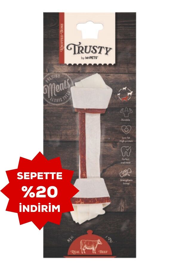 M-Pets Trusty Beef Düğümlü Kemik Köpek Ödül Maması 20.3cm 85gr 