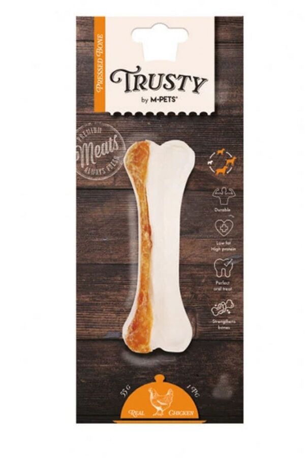 M-Pets Trusty Chicken Press Kemik Köpek Ödül Maması 12,7cm 55gr
