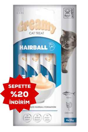 M-Pets Hairball Fonksiyonel Creamy Kedi Ödülü 4x15gr - Thumbnail