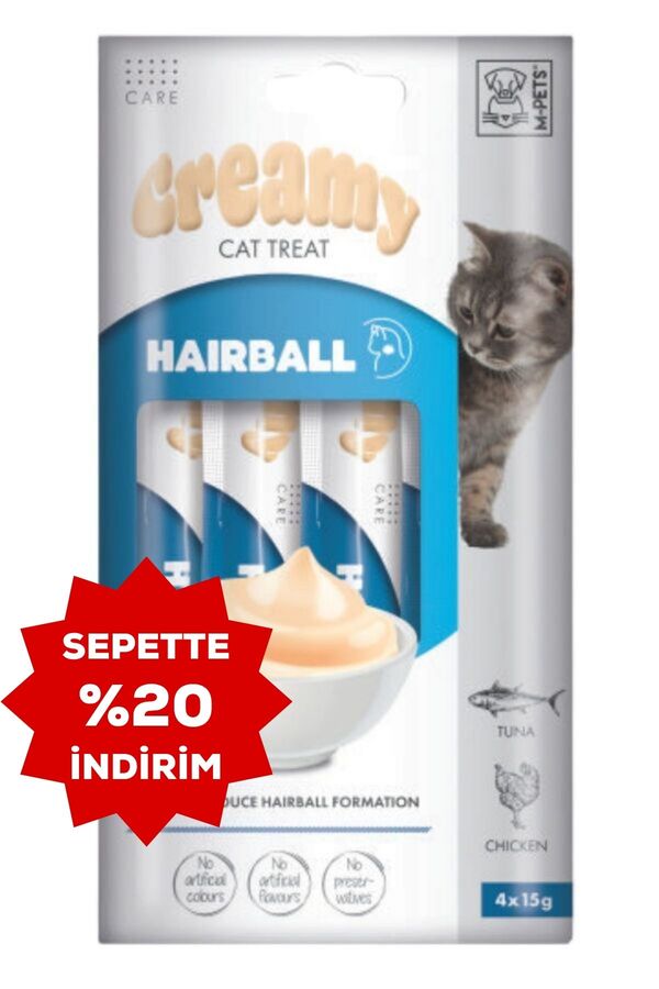 M-Pets Hairball Fonksiyonel Creamy Kedi Ödülü 4x15gr