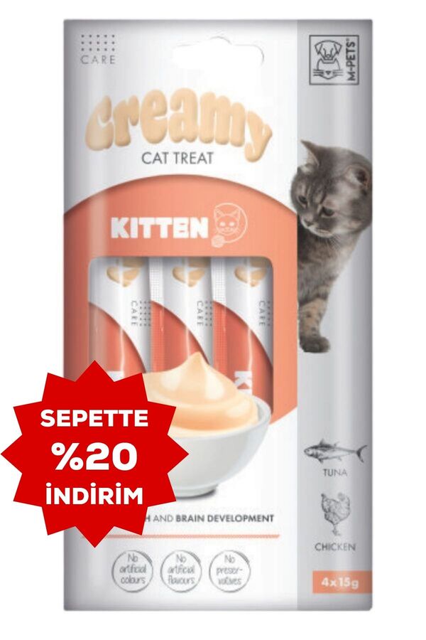 M-Pets Kitten Fonksiyonel Creamy Yavru Kedi Ödülü 4x15gr