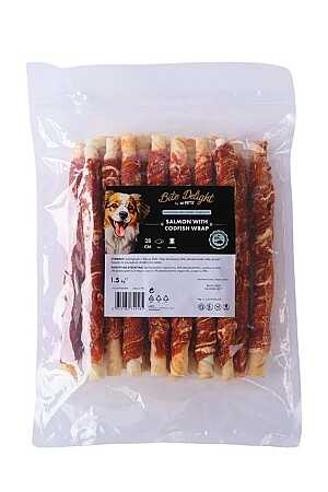 M-Pets Bite Delight Somonlu ve Morina Balıklı Sargı Köpek Ödülü 28cm (2kg)
