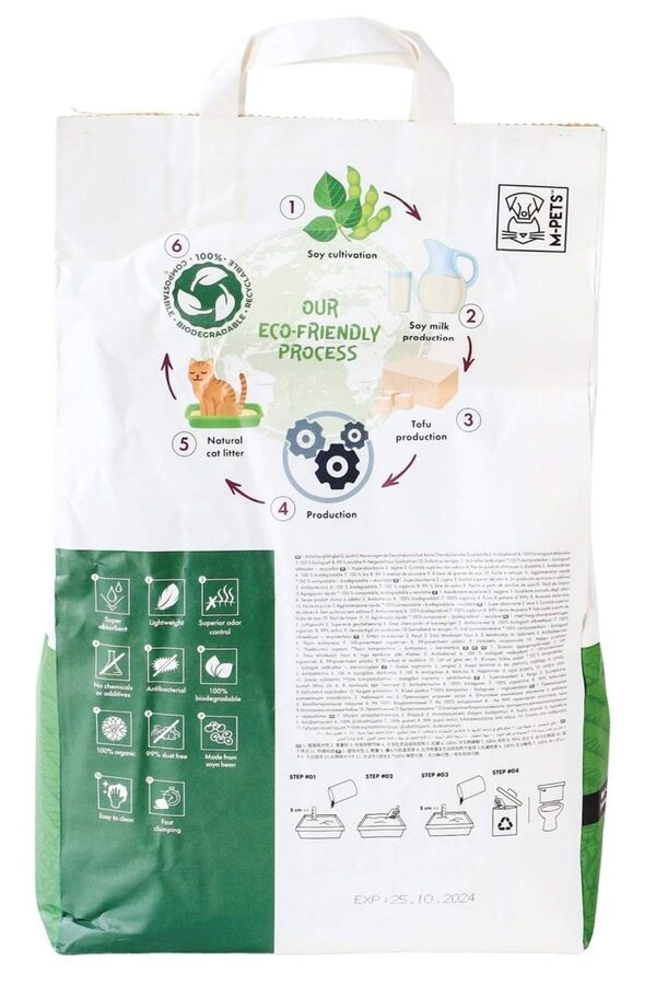 M-Pets Soya Organik Yeşil Çaylı Kedi Kumu 10lt
