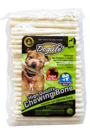 DOGLIFE - Doglife Burgu Çubuk Köpek Ödül Kemiği Beyaz 5-6gr 100lü