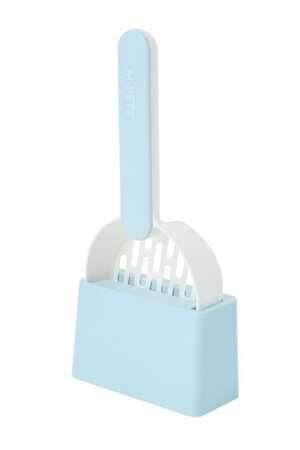 M-Pets Peak Kedi Kumu Küreği Seti Mavi-Beyaz - Thumbnail (1)