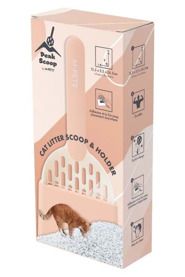 M-Pets Peak Kedi Kumu Küreği Seti Pembe-Beyaz