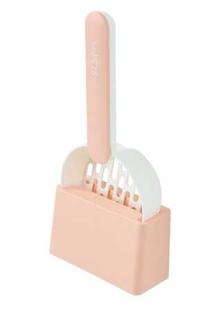 M-Pets Peak Kedi Kumu Küreği Seti Pembe-Beyaz - Thumbnail (1)