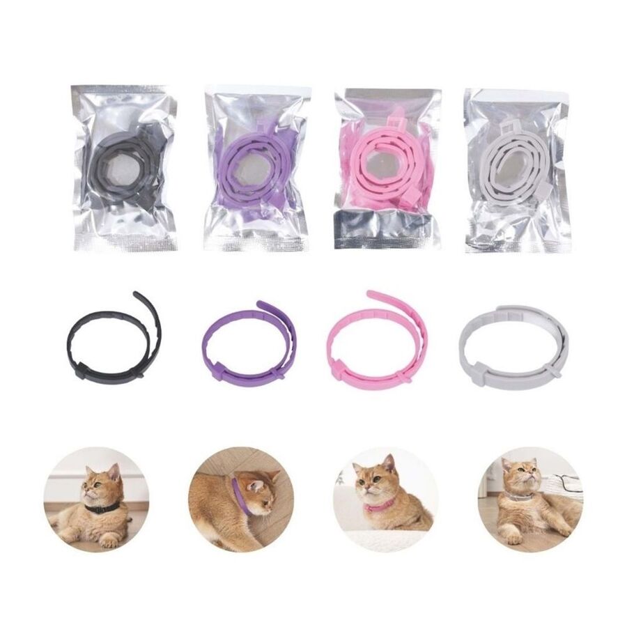 M-Pets Keep Calm Sakinleştirici Kedi Tasması Karışık Renkli (4 Adet)