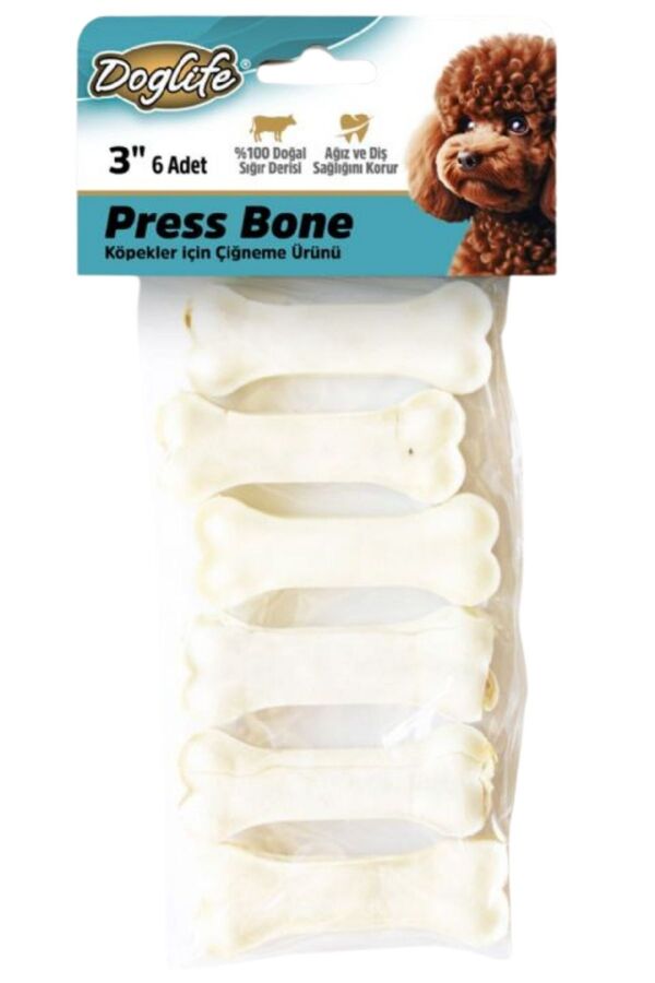 Doglife Press Köpek Ödül Kemiği Beyaz 20gr/ad 6lı