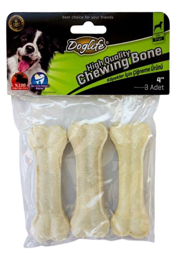 Doglife Press Köpek Ödül Kemiği Beyaz 30gr/ad 3lü