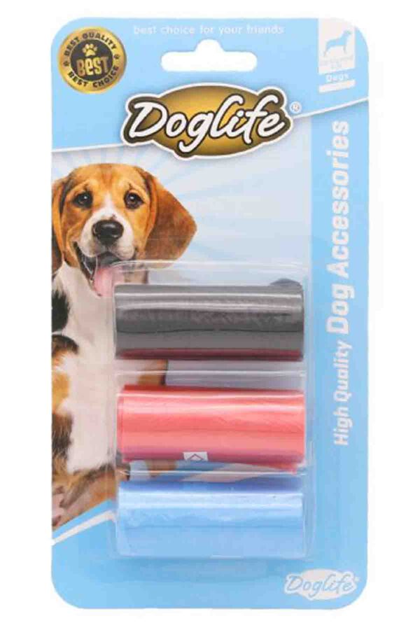 Doglife Renkli Dışkı Toplama Poşeti 3lü